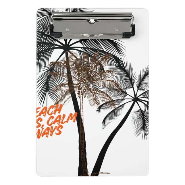 Palm Tree Motivation Art – Fully Customizable Mini Clipboard (Front)