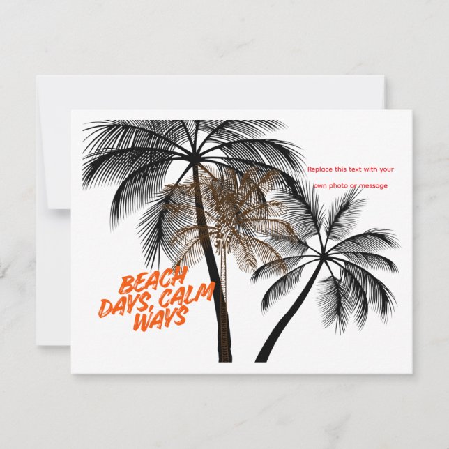 Palm Tree Motivation Art – Fully Customizable RSVP Card (Front)