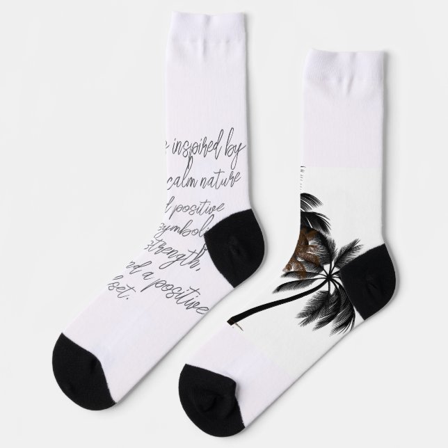 Palm Tree Motivation Art – Fully Customizable Socks (Left)