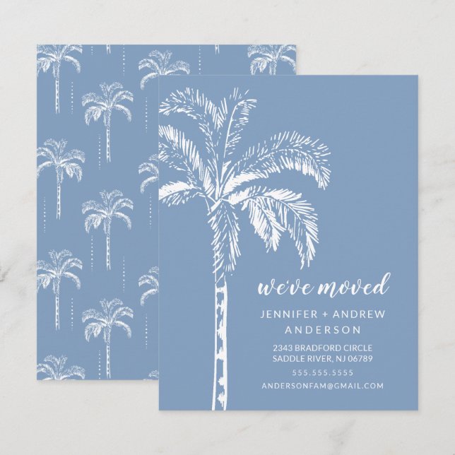 Palm Tree Moving Faire-part moderne (Devant / Derrière)