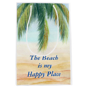 Palm tree on a sunny day on the beach medium gift bag