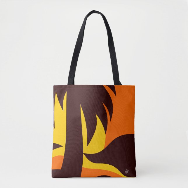 Palm Tree On Beach Sunset Tote Bag (Front)