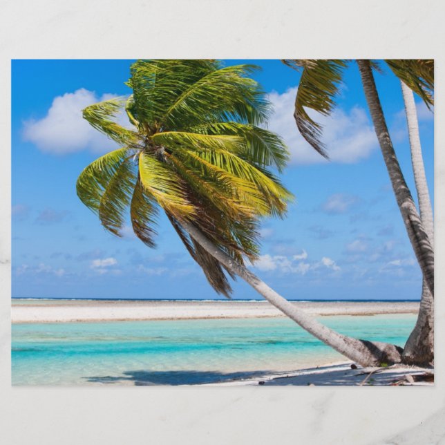 Palm tree on the ocean beach flyer (Front)