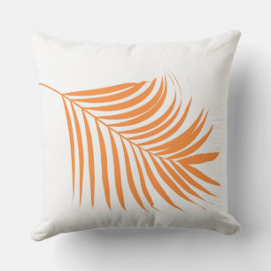 Palm Tree Orange Pink Custom Color Tropical Art Outdoor Pillow