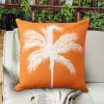 Palm Tree Orange Throw Pillow<br><div class="desc">Modern tropical theme on this bright orange throw pillow</div>