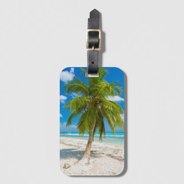 Palm Tree Paradise Luggage Tag (Front Vertical)