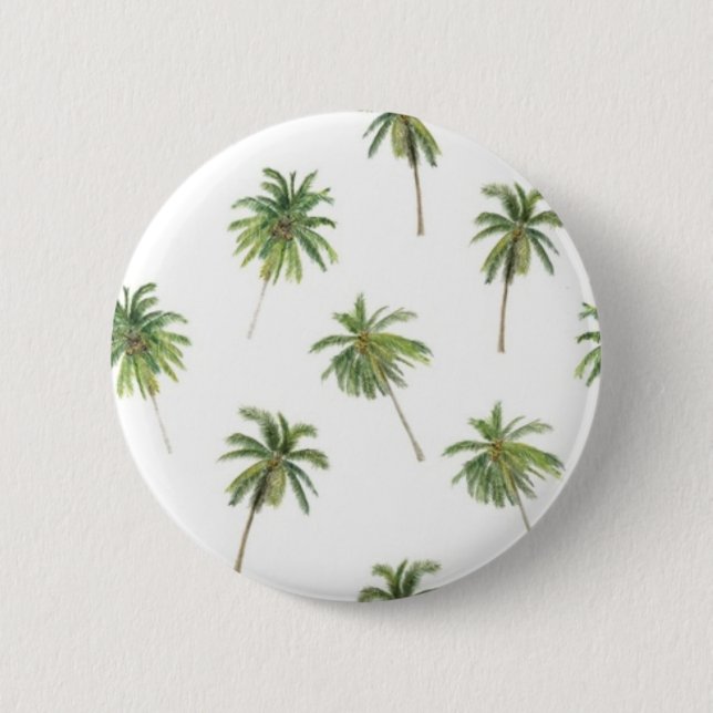 Palm tree pattern 2 inch round button (Front)