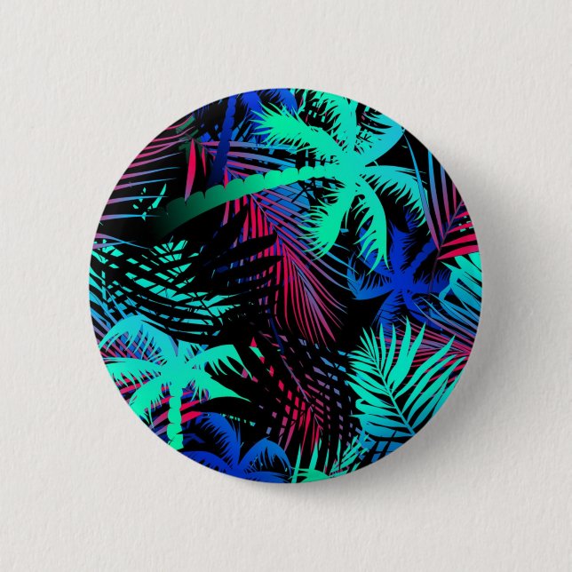 Palm tree pattern 2 inch round button (Front)