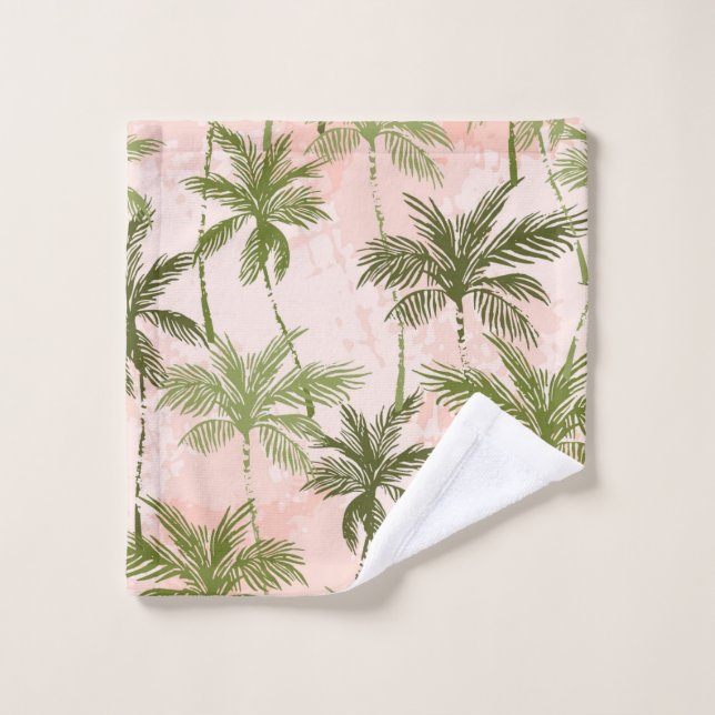 Palm tree pattern bath towel set (Wash Cloth)
