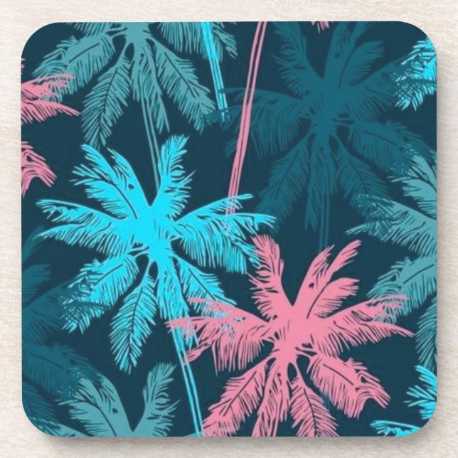 Palm tree pattern coaster (Front)