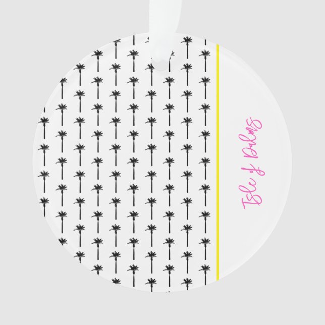 Palm Tree Pattern Location Travel Beach Coastal Ornament (Front)