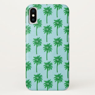 Palm Tree Pattern on Blue Case-Mate iPhone Case