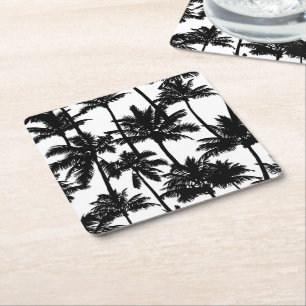 Palm Tree Pattern Square Paper Coaster