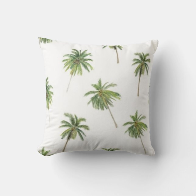 Palm tree pattern throw pillow (Front)