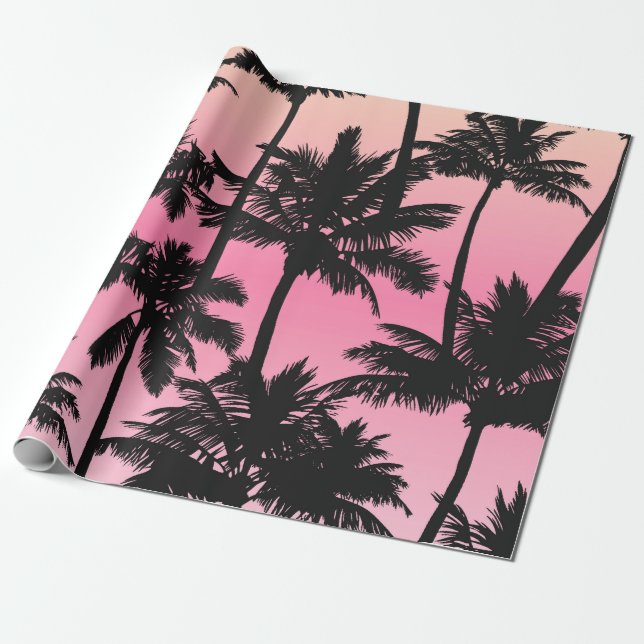 Palm Tree Pattern Wrapping Paper (Unrolled)