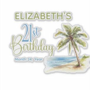 Palm Tree Personalized 21st Birthday