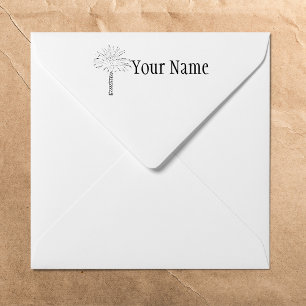 Palm Tree Personalized Rubber Stamp