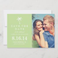 Palm Tree Photo Wedding Save the Date {green}
