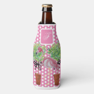Palm Tree Pink Flamingo Flamingos Can Bottle Cool Bottle Cooler