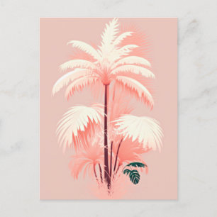palm tree pink postcard