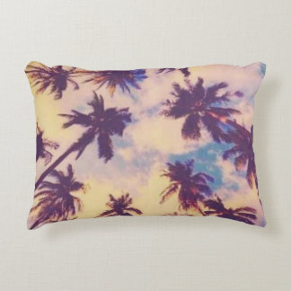 Palm tree print accent pillow