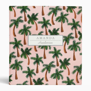 Palm Tree Print Custom Binder
