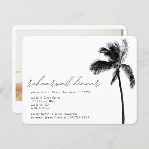 Palm Tree Rehearsal Dinner Wedding Enclosure Card