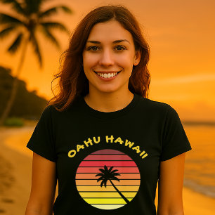 Palm Tree Retro Sunset Template T-Shirt