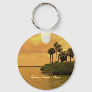 Palm Tree Reverie Custom Keychain