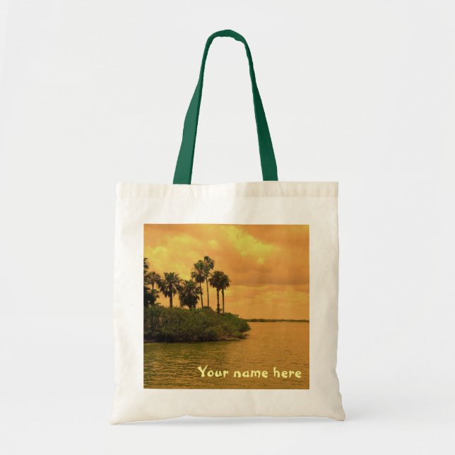 Palm Tree Reverie Personalized Tote Bag (Front)