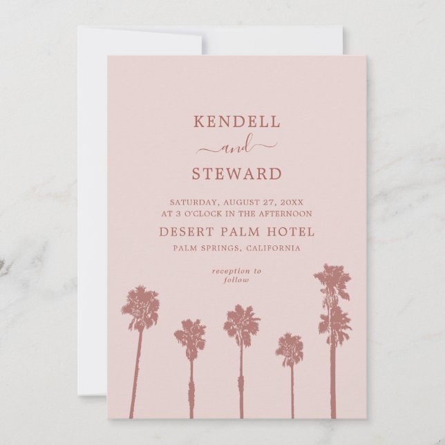 Palm Tree Romance Suite Wedding Invitation (Front)