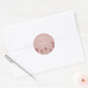 Palm Tree Romance Wedding Suite Classic Round Sticker
