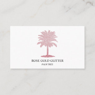 Palm Tree Rose Gold glitter pink Elegant Business Card