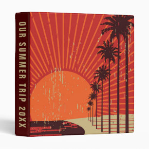 Palm Tree Row   Add Your Text Binder