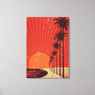 Palm Tree Row Canvas Print