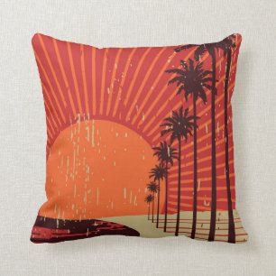 Palm Tree Row Throw Pillow