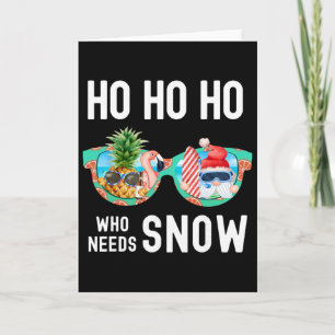 Palm Tree Santa Surfing Summer Vacation Christmas Card