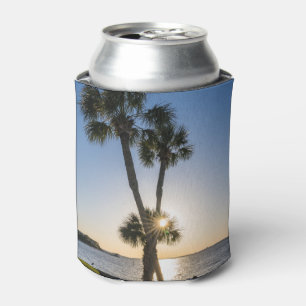 Palm Tree Scissors Silhouette Can Cooler