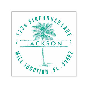 Palm Tree Self-Inking Return Address Stamp
