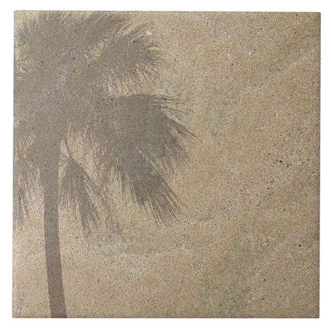 Palm Tree Shadow on Beach Sand Background - Palms Tile (Front)