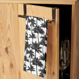 Palm Tree Shadow Pattern Kitchen Towel