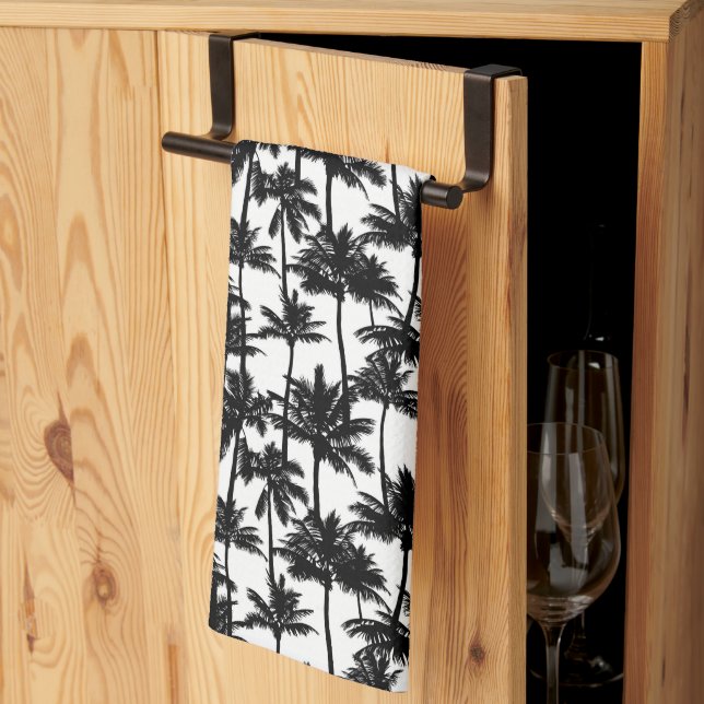 Palm Tree Shadow Pattern Kitchen Towel (Thirds Fold)