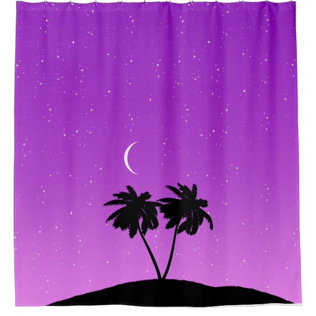 Palm Tree Silhouette Against Twilight Purple (Front)