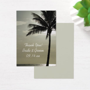 Palm Tree Silhouette Beach Wedding Favour Tags