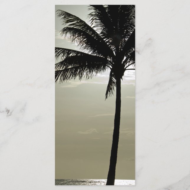 Palm Tree Silhouette Beach Wedding Program (Back)