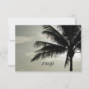 Palm Tree Silhouette Beach Wedding RSVP Response