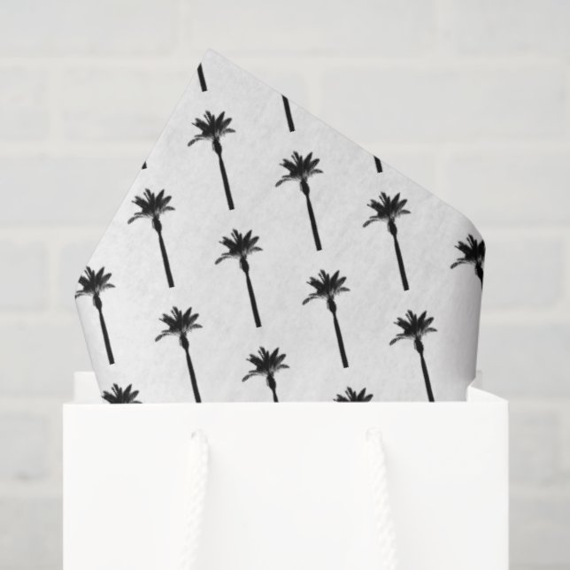 Palm Tree Silhouette Coastal Travel Chic Fun Tissue Paper (Gift Bag)