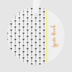 Palm Tree Silhouette Emplacement Motif Coastal Chi
