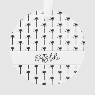Palm Tree Silhouette Pattern LOCATION Coastal Chic Ornament