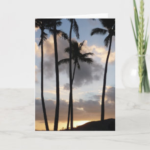 Palm Tree Silhouettes in Hawaii Card